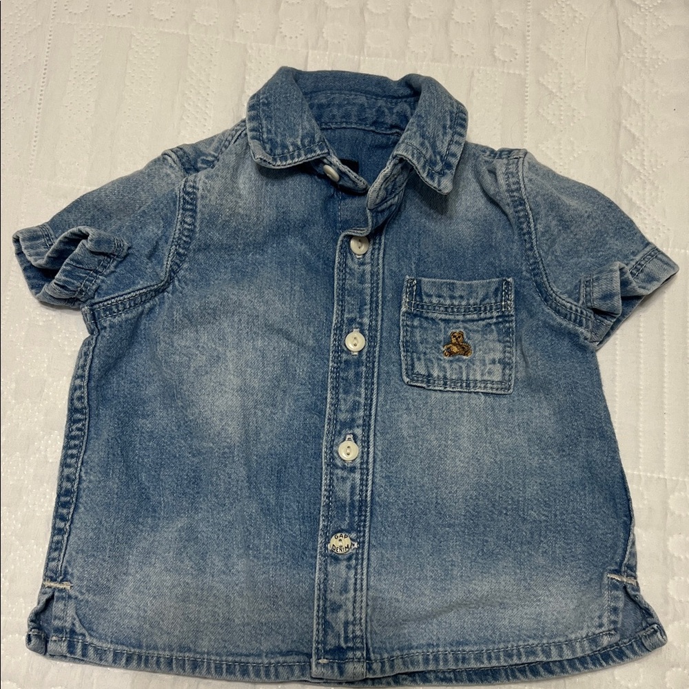 Baby GAP Kids Blue Denim Button Down Shirt